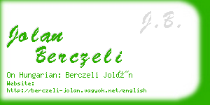 jolan berczeli business card